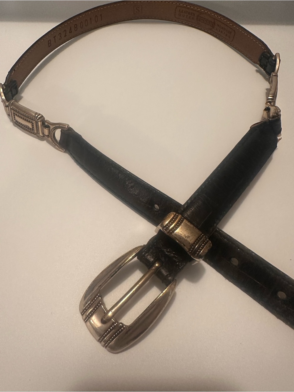 Fossil Women’s Black Leather Belt Size Small S BT324800101 Silver Tone Hardware